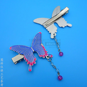 Pinza de Corbata de Mariposa Metálica Azul Rosa con Brillo, de Aleación de Zinc y Resina Epoxi, Accesorio de Ropa Infantil Hecho a Medida - Product Image 2