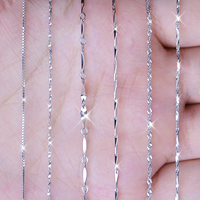 Collier chaîne en argent sterling 925 d'Italie, styles variés (maillons, serpent, corde, barre, câble), multi-plaqué, certifié CNAS, usine OEM
