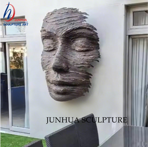 Grande Statue de <span class=keywords><strong>Visage</strong></span> Humain d'Art en Métal Bronze Abstrait <span class=keywords><strong>Sculpture</strong></span> de <span class=keywords><strong>Visage</strong></span> Mural Intérieur et Extérieur en 3D - Product Image 5
