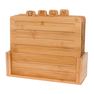 Ensemble de planches à découper en bambou avec support de rangement 12x4.25x10.25 pouces pour usage en cuisine - Product Image 5