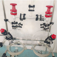 Réacteur en verre à double enveloppe de 100 L pour distillation et réactions chimiques, avec chauffage et refroidissement, pour séparation fractionnée