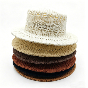 <span class=keywords><strong>Chapeau</strong></span> de soleil en paille tressée ouverte pour femme Landfond, protection solaire, <span class=keywords><strong>chapeau</strong></span> melon à bord plat tendance, <span class=keywords><strong>chapeau</strong></span> de plage à large bord - Product Image 1