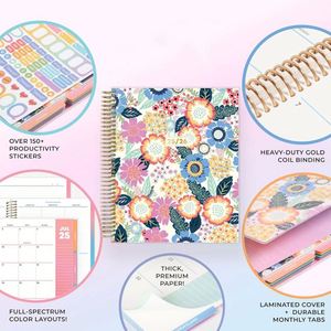 สมุดบันทึก/ไดอารี่/แพลนเนอร์ พิมพ์ลาย CMYK แบบกำหนดเอง ปกกระดาษเคลือบฟอยล์ทอง ขนาด A5 เข้าเล่มแบบสันห่วง  รักษ์โลก - Product Image 3