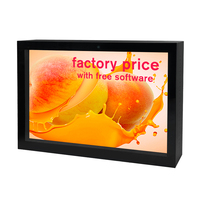 32 43 49 55 65 Inci 2500nit Kecerahan Tinggi 1.8mm Animasi Iklan LCD Digital Signage IP65 Tahan Air Pemasangan Dinding Luar Ruangan