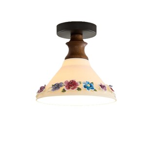 Vintage Art Ceramic Chandelier Led Single Head Ceiling Light Hand Painted For Entryway Hallway Bedroom - Product Image 5