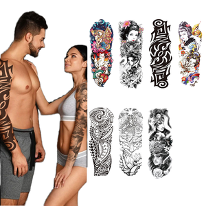 10000 estilos en Stock tamaño grande <span class=keywords><strong>brazo</strong></span> completo moda origen manga hombro cráneo tatuaje impermeable tatuaje temporal pegatina - Product Image 1