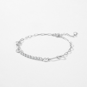S925 Sterling Silver Super Sparkling Zircon Geometric Chain <b>Bracelet</b> <b>for</b> <b>Women</b> Valentine's Day Gift Customizable <b>copper</b> version - Product Image 3