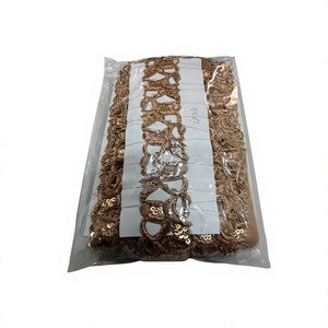 Tela Kushang con Bordado Africano a Mano, Patrón Floral, Lentejuelas, Color Personalizado, Tela de Red con Cuentas/Jarkan, Suave - Product Image 1