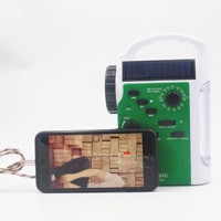 Radio d'urgence FM AM SW NOAA avec alerte, dynamo solaire, lecteur MP3, haut-parleur intégré, lampe torche LED, lampe de lecture, sirène, batterie externe