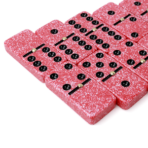 Juego de Dominó Doble 6 al por Mayor de Fábrica, Diseño de Efecto Mármol de Color Rojo, Punto Negro con Spinner Dorado, Logotipo Personalizado de <span class=keywords><strong>Casino</strong></span> - Product Image 2