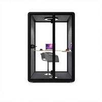 Cabine téléphonique de bureau insonorisée pour une personne, avec ventilateur, éclairage LED, panneau acoustique, pour bureau ouvert