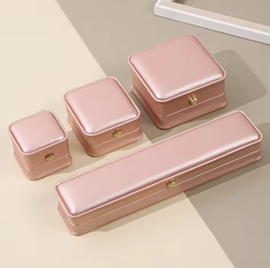 Multi-Color PU Leather Jewelry <b>Box</b> with Velvet Lining Custom Logo Ring Pendant Bracelet Bangle <b>Storage</b> <b>Box</b> Wholesale - Product Image 4