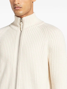 Cardigan in Maglia Personalizzato da Uomo, in Cotone con Cerniera, Giacca in Lana Cashmere a Costine, Maglione Invernale con Zip, Abbigliamento in Maglia - Product Image 3