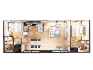 20 Maisons Conteneurs Pliables Portables Préfabriquées de Luxe Extensibles de 40 pieds pour Logement Compact à Faible Coût - Product Image 1