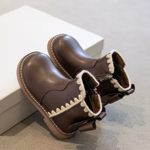 Bottes courtes de princesse pour filles, bottes courtes britanniques pour enfants, douces et chaudes, en fourrure, pour l'automne et l'hiver - Product Image 2