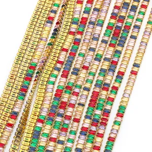 Usine en gros multicolore nouveau luxe griffe Zircon strass garnitures Rectangle cristal chaîne ForDIY bijoux vêtements à coudre - Product Image 5