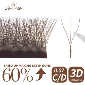 GLAMLASH - Extensiones de Pestañas Personalizadas de Marca Privada, Pestañas Pre-fabricadas en Forma de Abanico, Naturales, Suaves, 3D, Tipo Trébol, Forma de W - Product Image 2
