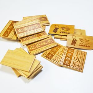 Bamboo Nameplates Engraved Custom Labels For Tea Packaging Gift Craft Eco Friendly Handmade Signs - Product Image 1