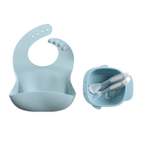 Ensemble de vaisselle pour bébé sans BPA, assiette divisée en silicone détachable avec ventouse, ustensiles pour enfants pour les repas