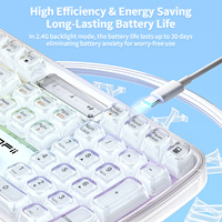 Nuevo Teclado Recargable Tri-Modo Inalámbrico 2.4G con Cable, Retroiluminación RGB y Teclas Transparentes de Doble Inyección 2026