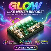 Clavier mécanique en plastique personnalisé pour enfants, jouet anti-stress lumineux à LED avec lumières courantes, son de clic ASMR, pour soulager le stress et presser au bout des doigts