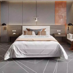 Contemporary 3 Star Hotel Bedroom Furniture Sets Customize <b>Twin</b> Single Wooden <b>Bed</b> <b>Frame</b> With Headboard And Nightstands For Sale - Product Image 5