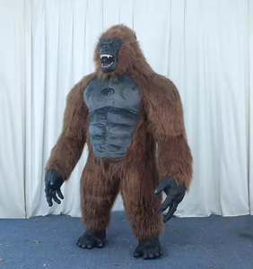 Kostum Maskot Gorila Tiup Ukuran Dewasa, Tahan Lama, Bernapas, Pakaian Plush Portabel, Cocok untuk Acara Karnaval yang Menyenangkan - Product Image 3
