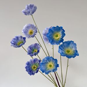 3D Artificial Poppy <b>Flowers</b> Single Branch High Simulation <b>Silk</b> Wedding Decor Outdoor Photography Props - Product Image 1