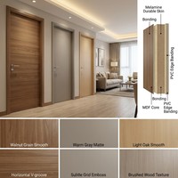 Porte intérieure écologique en bois mélaminé de haute qualité avec âme en bois massif HDF et bordure PUR, idéale pour appartement et chambre à coucher, vente en gros