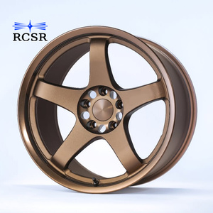 Jantes en alliage bronze à 5 branches de style TE37 classiques RCSR 15 <span class=keywords><strong>16</strong></span> 17 18 pouces 4x100 5x100 5x114.3 pour voitures JDM USDM - Product Image 1