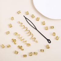 26 pièces de bijoux de cheveux dorés tendance pour femmes, pour tresses et dreadlocks, perles en métal, motif serpent