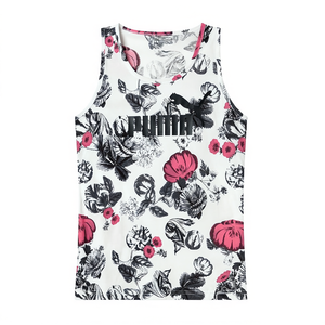 Camiseta sin mangas Puma para mujer con estampado floral blanco, ropa deportiva - Product Image 2