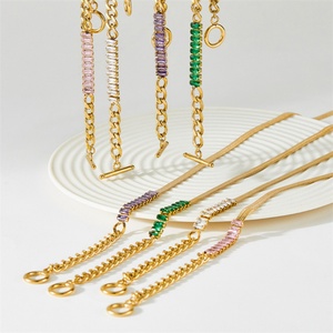 18K Gold Stainless Steel Cuban <b>Chain</b> Bracelets Chunky Miami <b>Chain</b> <b>Iced</b> <b>Out</b> Zircon Bracelet for Women - Product Image 3