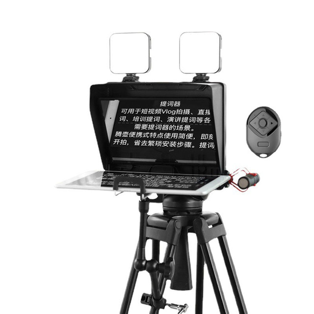 Mini Portable Teleprompter for Smartphone/tablet/dslr Camera Prompters for Stage Speech Live Streaming with Remote Control