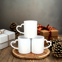 Mug à café en céramique 11 oz avec logo personnalisé, couvercle et poignée, blanc uni classique, tasses à sublimation, cadeaux de Noël pour hommes, femmes, famille