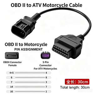 Cavo di Connessione OBD2 a 16 Pin per Adattatore ATV Moto, Linea di Diagnosi e Rilevamento Guasti per Veicoli Fuoristrada North <span class=keywords><strong>Star</strong></span> - Product Image 1