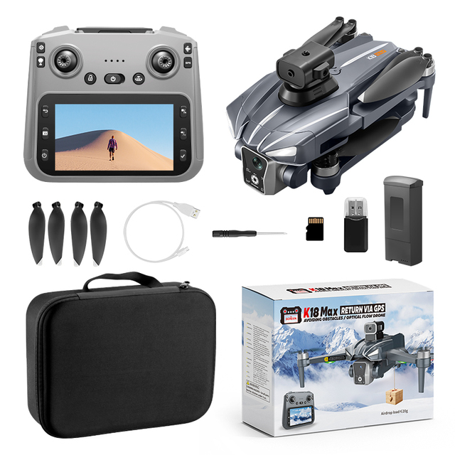 K18 MAX GPS RC Drone 4K HD Camera Dual Camera FPV Brushless Remote Control Screen Foldable RC Quadcopter