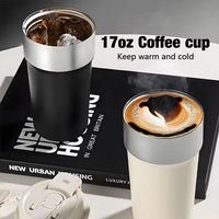 Tasse Thermique de Voyage Extérieure Personnalisée Verte 17oz, Mug à Café de Voyage avec Couvercle Rabattable 2-en-1, Gobelet Isotherme en Acier Inoxydable