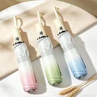 Parapluie automatique pliable fantaisie avec protection UV intégrée, idéal pour le camping et usage commercial, avec pochette plate à double compartiment
