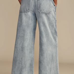 Nouveau design rétro, jean taille basse pour femme avec cordon de serrage, coupe décontractée ample et droite, jean baggy pour filles - Product Image 4