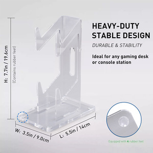 Acrylic Game <b>Controller</b> Display <b>Stand</b> Dual Holder For Ps4 Ps5 Xbox Nintendo <b>Controllers</b> Desktop Storage Rack - Product Image 4