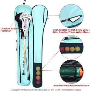 กระเป๋าใส่ไม้ลาครอส EALER ขนาดเดียว สีน้ำเงิน กระเป๋าเก็บอุปกรณ์ไนลอนพร้อมสายปรับได้และช่องใส่บัตรประจำตัว - Product Image 6