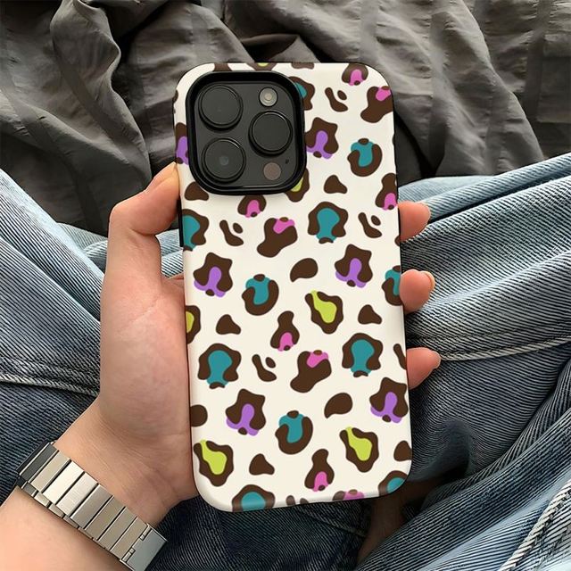 Contrast Leopard Print Phone case for iPhone 17 16 15 14 13 12 11 Pro Max Plus X XR XS Air  Anti-fall Cover