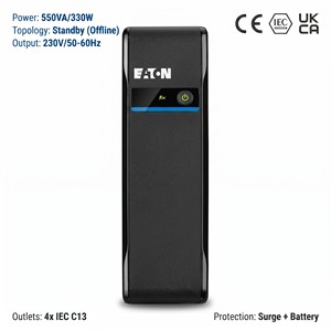 Sistema de Alimentación Ininterrumpida (UPS) de Torre Interactiva de Línea 3P Serie 3P550I 550VA 330W 230V CE ISO para Equipos Eléctricos de Oficina y PC de Escritorio - Product Image 2