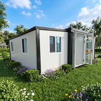 Maison conteneur en acier pliable à double aile résistante au vent, design carré, style contemporain, pour usage en ferme ou atelier