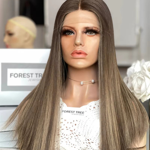 Cuticle Aligned Raw HD Lace <b>Top</b> Jewish Wigs Low Density <b>Silky</b> Straight Human Hair <b>Top</b> Quality Kosher Wig - Product Image 1