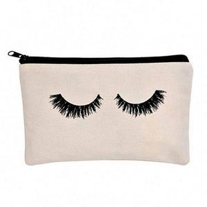 Estuche para Lápices de Maquillaje con Logotipo Personalizado, Bolsa de Cosméticos de Lona de Cáñamo, Bolsa de Viaje para Maquillaje - Product Image 1