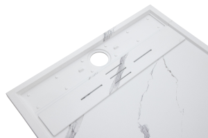 Vente directe usine – Receveur de <span class=keywords><strong>douche</strong></span> SMC en marbre blanc antidérapant et étanche 160x90 cm, <span class=keywords><strong>bac</strong></span> de <span class=keywords><strong>douche</strong></span> rectangulaire en résine pour la décoration de villas - Product Image 4