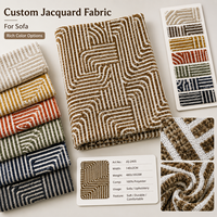 Tissu d'ameublement en polyester tissé économique, tissu jacquard personnalisé pour canapé et mobilier textile