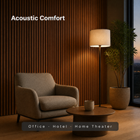 Décoration intérieure, absorption acoustique, designs en bois, panneau mural acoustique 3D moderne pour la rénovation d'espaces commerciaux